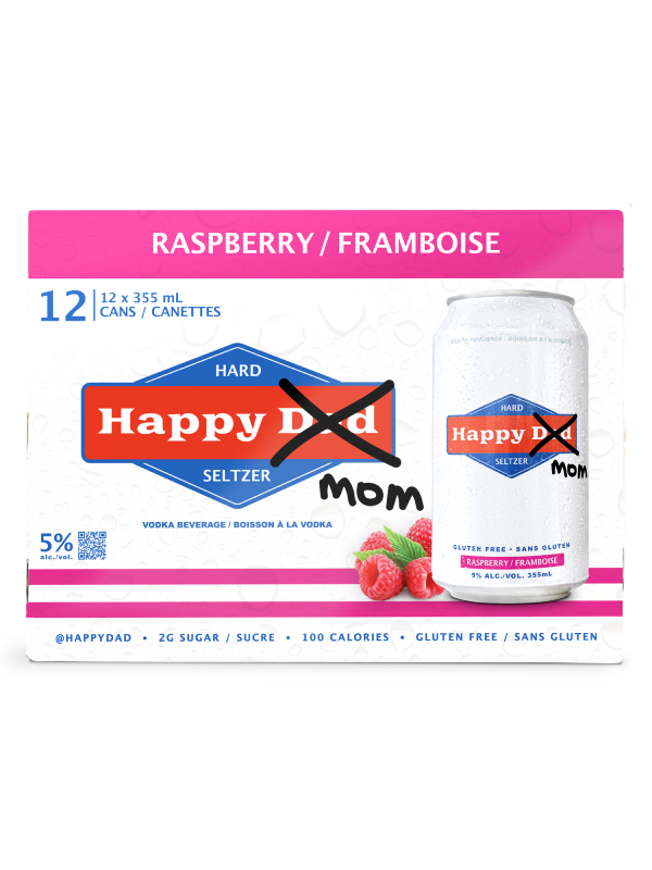 HAPPY DAD HARD SELTZER RASPBERRY12 PACK