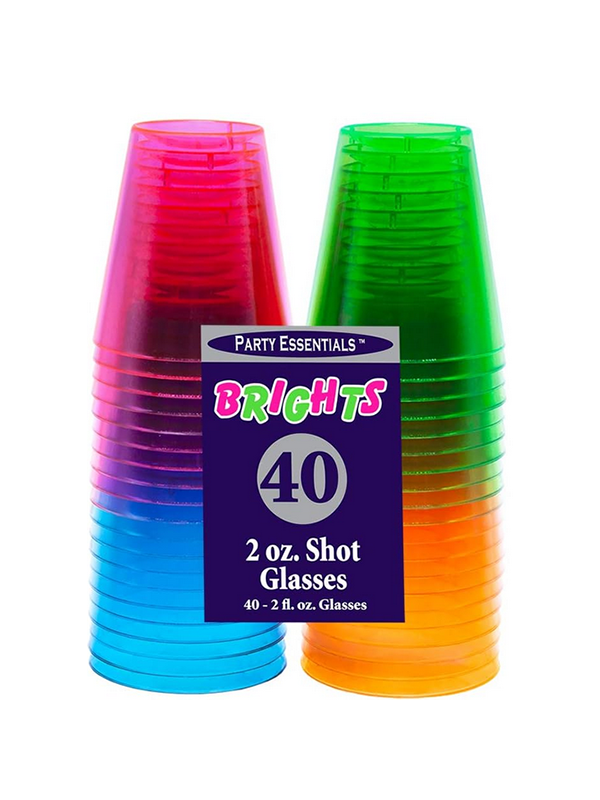 2oz NEON SHOT GLASSES 40PK(20 PER CASE)